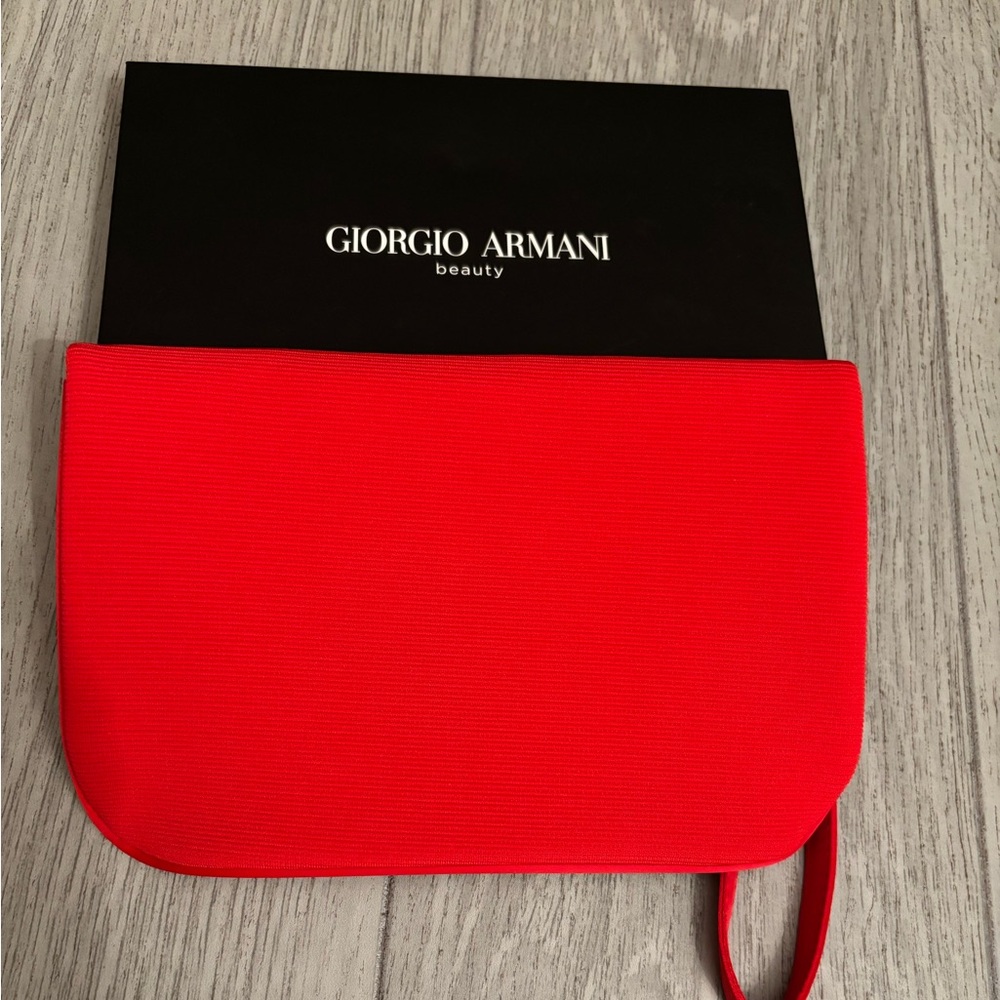 Giorgio Armani Red Clutch | Free Brooch Included - Picture 5 of 16